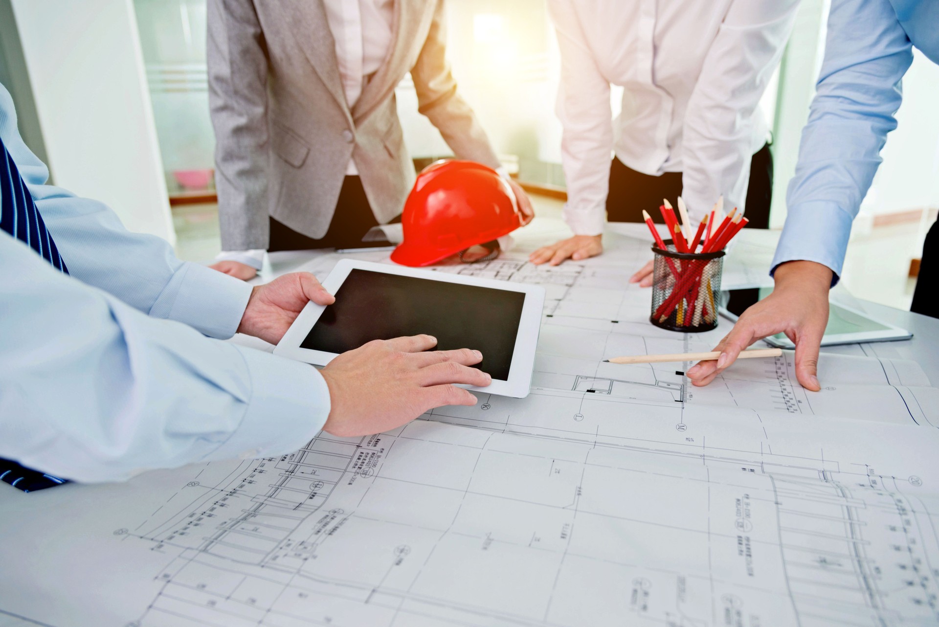 Discussing construction plans